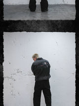 Washed Distressed Printed Gradient Detroit Jacket