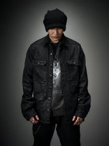 Dark Waxed Oversized Denim Shirt Jacket