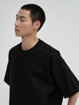 Crew Neck Raw Hem Short-Sleeve Tees