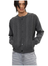 100% Cotton Crew Neck Cable Cardigan