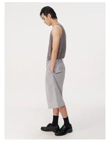 Pleated Plaid Capri Pants