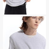 3-Tone Patchwork V-Neck Waffle Tee
