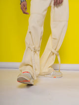 Men's Loose Black White Cargo Jeans