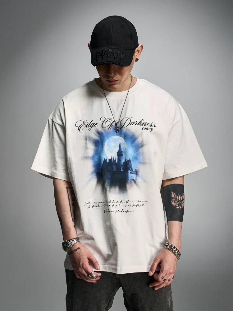 Loose Ivory Printed Short Sleeve Tee