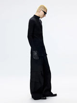Unisex Black Short Slim Knit Cardigan