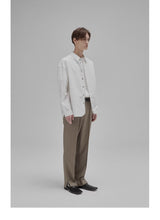 Basic Satin Slub Curved Hem Shirt