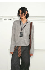 Men's Long Sleeve V-Neck Knit Top