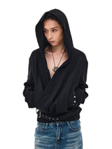 Detachable Strap Deep V Hoodie