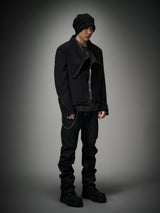 Dark Matte High Collar Zip Jacket
