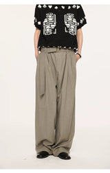 High Waist Wide Leg Belted Pants