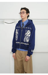 Fair Isle Print Zip Hoodie
