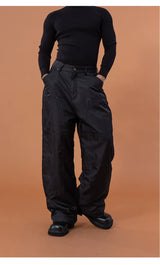 Men's Black Windproof Warm Cargo Pants