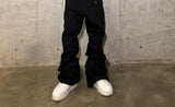 Double Waist Waxed Bootcut Pants