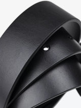 Unisex Rectangular Brass Buckle Leather Belt