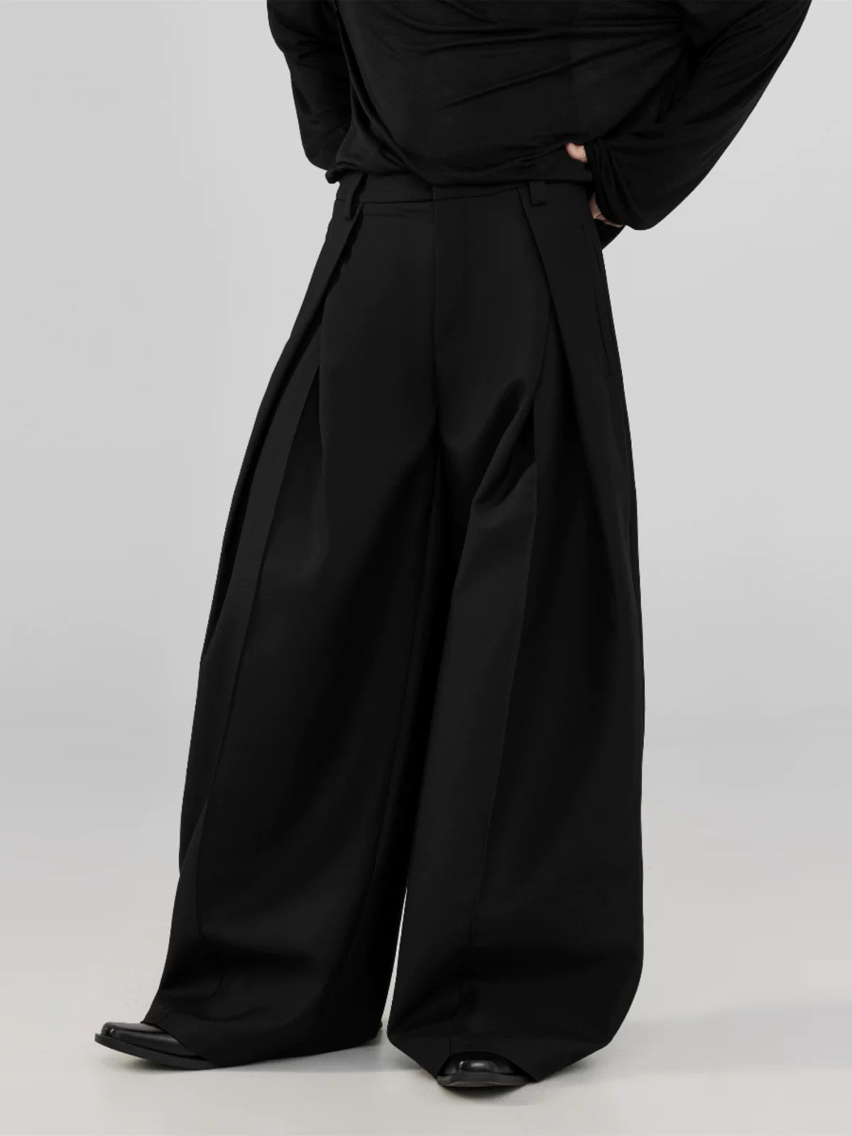 Wrinkle-Free Pleated Loose Wide Leg Pants