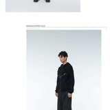 Two-Tone Cross Zip Hooded Turtleneck Cardigan
