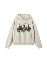 Vintage Print Men's Thick Hoodies