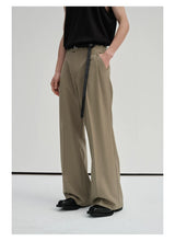 Waist-Adjustable Striped Flared Merino Wool Pants