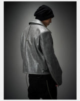 Vintage Stand Collar Biker Jacket
