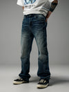 Heavy Washed Loose Flared Stacked Jeans