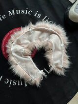Ten-Color Removable Snap Fur Collar