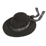 Wool Hat With Removable Ribbon Buckle