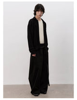 Pick Stitch Polo Collar Knitted Cardigan