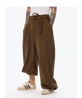 Oversized High-Waisted Curved Sweatpants