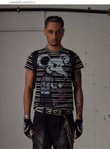 Slim Fit Striped Bad Mouse Tee