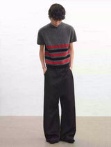 Striped Short Sleeve Round Neck Tee