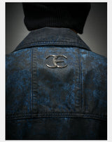 Distressed Ice Blue Ombre Denim Jacket