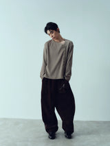 Fitted Ribbed Knit Long Sleeve Top