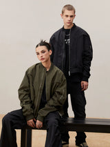 Men's Deconstructed Pleated MA1 Bomber Jacket