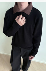 Reversible Two-in-One Stand Collar Sweater Coat