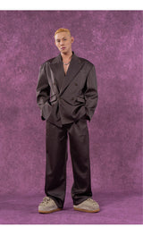 Men's Loose Satin Straight Leg Pants
