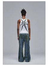 Skeleton Print Ribbed Tank Top