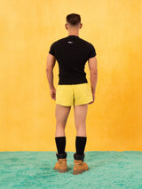 Men's Black Striped Knit Raglan Tee