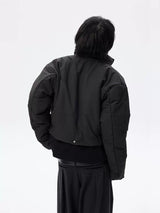 Oversized Curved Sleeves Ribbed Down Jacket