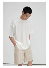 Crew Neck Raw Hem Short-Sleeve Tees