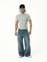 Men's Colorblock Ribbed Short Sleeve Tee