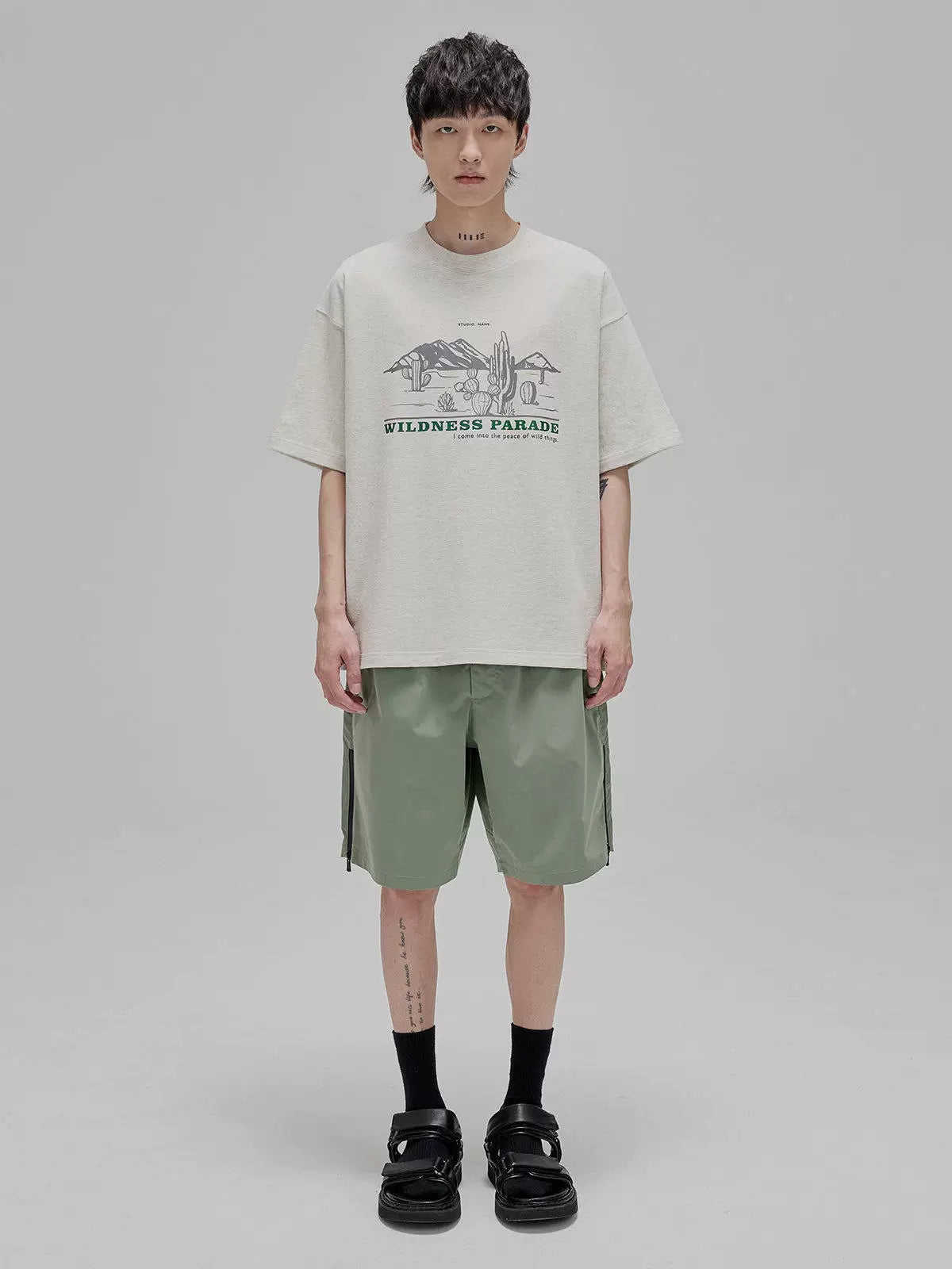 Illustrated Print Crew Neck Tee