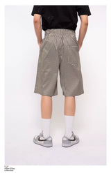 Men's Retro Black White Plaid Shorts