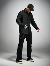 Long Sleeve Ribbed Point Collar Shirt