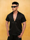 Black White Short Sleeve V-Neck Tee