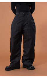 Men's Black Windproof Warm Cargo Pants