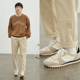 Vintage Herringbone Elastic Waist Cargo Pants