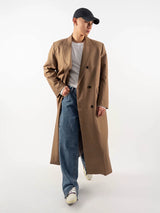 Men's Oversized Two-tone Windproof Trench Coat