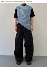 Assorted Colors Tree Cutout Knit Vest