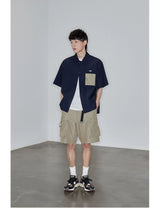 Magnetic Belted Elastic Multi-pocket Shorts