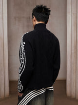 90s Vintage Music Note Striped Cardigan
